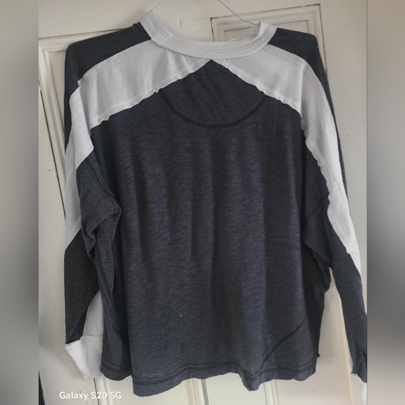 Free People Gray and White Long Sleeve Shirt - Picture 2 of 4